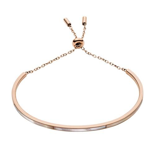 Fossil Bar Rose Gold-tone Stainless Steel Bracelet  Jewelry Rose Gold- Jf03066791