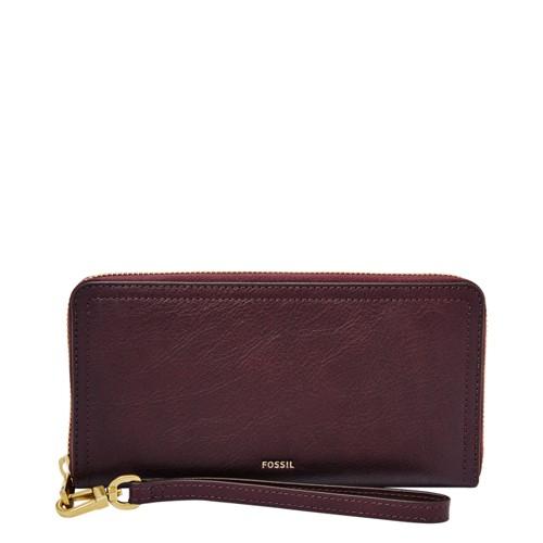 Fossil Logan Rfid Zip Around Clutch  Wallet Fig- Sl7831503