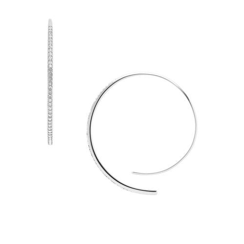 Fossil Glitz Pull-through Steel Hoops  Jewelry - Jf02909040