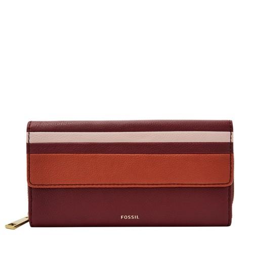 Fossil Jori Rfid Flap Clutch  Wallet Pink Multi- Swl2046664