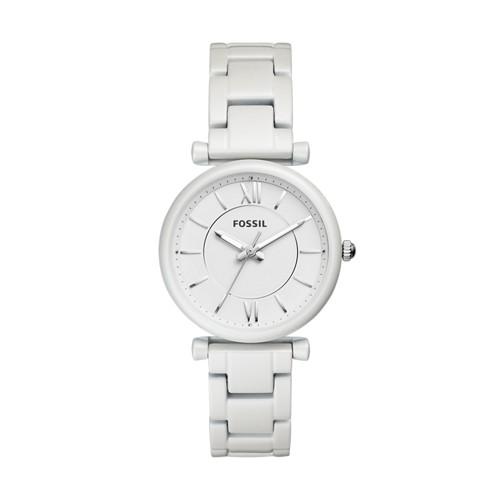 Fossil Carlie Three-hand Pearl White Stainless Steel Watch  Jewelry - Es4401