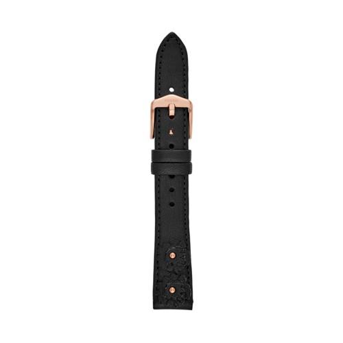 Fossil 16mm Black Leather Strap   - S161050