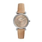 Fossil Carlie Three-hand Sand Leather Watch  Jewelry - Es4343