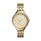 Fossil Suitor Three-hand Gold-tone Stainless Steel Watch  Jewelry - Bq3117