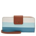 Fossil Madison Zip Clutch  Wallet Blue Multi- Swl2176403