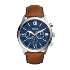 Fossil Flynn Chronograph Brown Leather Watch  Jewelry - Bq2125