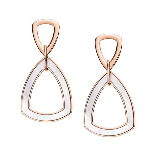 Fossil Geometric Rose Gold-tone Stainless Steel Earrings  Jewelry Rose Gold- Jf03065791