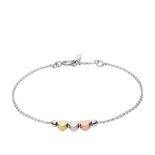 Fossil Mother&apos;s Day Heart Tri-tone Boxed Bracelet  Jewelry - Jfs00399998