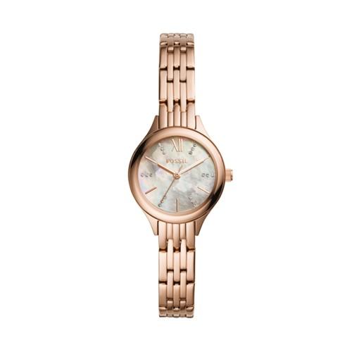 Fossil Suitor Mini Three-hand Rose Gold-tone Stainless Steel Watch  Jewelry - Bq3333