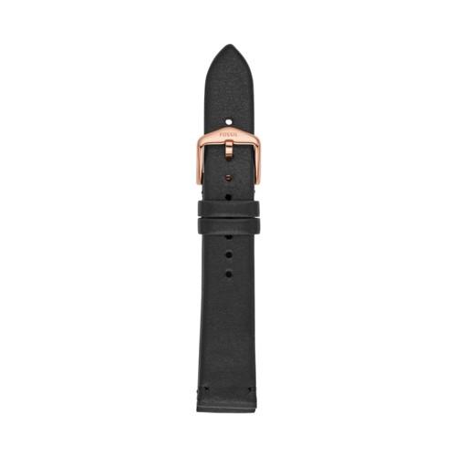 Fossil 18mm Black Leather Strap   - S181390