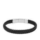 Fossil Vintage Casual Black Braided Bracelet  Jewelry - Jf02472040