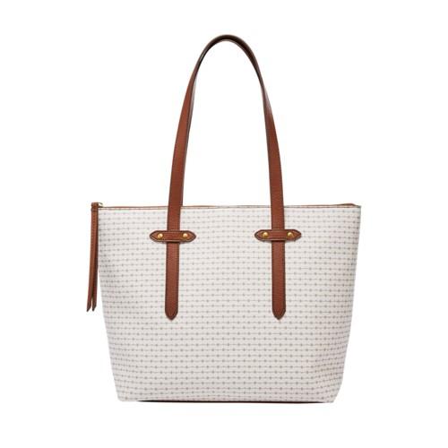 Fossil Felicity Tote  Handbag Bone/brown- Shb1993103