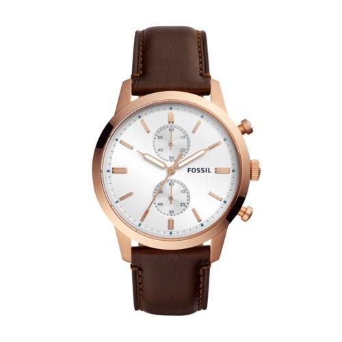 Fossil Townsman Chronograph Java Leather Watch  Jewelry - Fs5468
