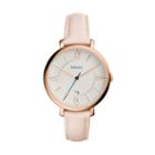 Fossil Jacqueline Date Blush Leather Watch  Jewelry - Es3988