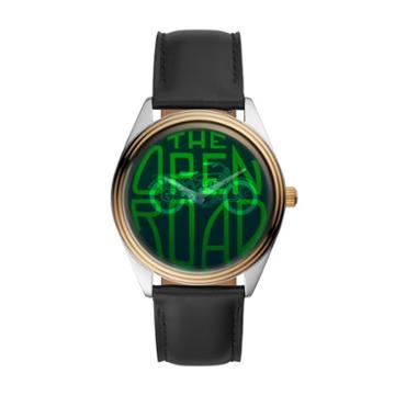 Fossil The Hologram Watch Archival Series Black Leather Watch  Jewelry - Le1054