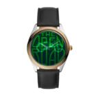 Fossil The Hologram Watch Archival Series Black Leather Watch  Jewelry - Le1054