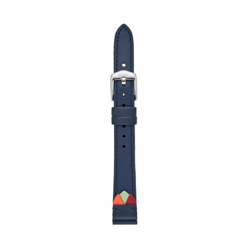Fossil 14mm Navy Blue Leather Watch Strap   - S141172