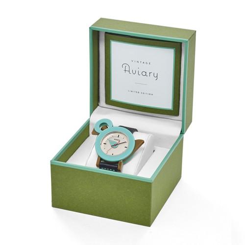 Fossil Limited Edition Vintage Aviary Three-hand Black Leather Watch Le1041 Beige