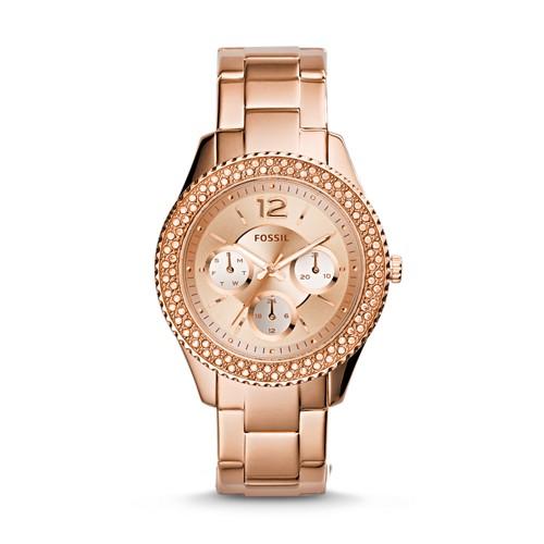 Fossil Stella Multifunction Rose-tone Stainless Steel Watch   - Es3590