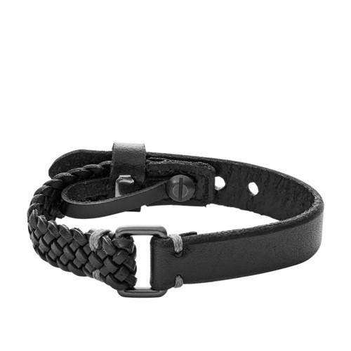Fossil Vintage Casual Black Leather Bracelet  Jewelry - Ja6932001