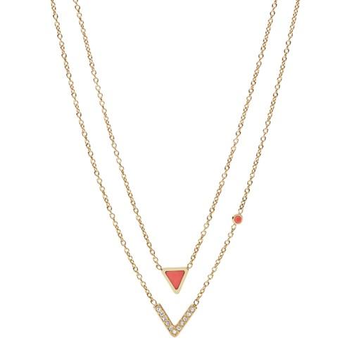 Fossil Geometric Gold-tone Steel Necklaces  Jewelry - Jf02894710