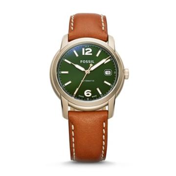 Fossil Swiss Fs-5 Series Brown Leather Watch Fsw1005 Green