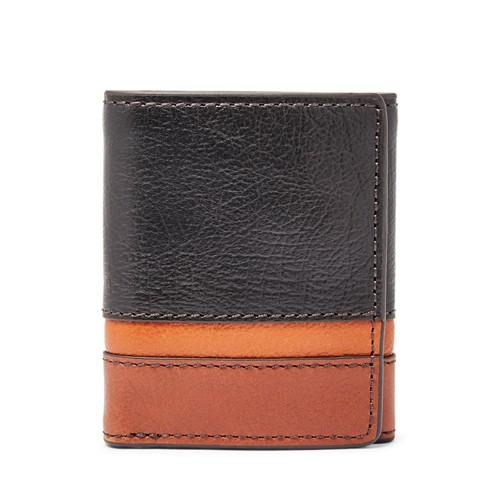 Fossil Easton Rfid Trifold  Wallet Black Multi- Sml1436016