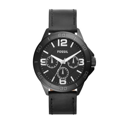 Fossil Modern Century Multifunction Black Leather Watch  Jewelry - Bq2204