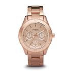 Fossil Stella Multifunction Rose-tone Stainless Steel Watch Es2859 Pink