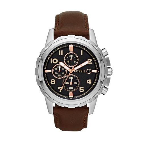 Fossil Dean Chronograph Brown Leather Watch   - Fs4828