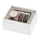 Fossil Rhett Chronograph Leather Watch And Interchangeable Strap Gift Set  Jewelry - Bq2141set