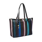 Fossil Rachel Tote  Handbag Blue Multi Stripe- Zb7446425