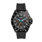 Fossil Neale Three-hand Black Silicone Watch  Jewelry - Bq2355