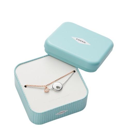 Fossil Duo Heart Two-tone Sterling Silver Bracelets  Jewelry - Jfs00439998