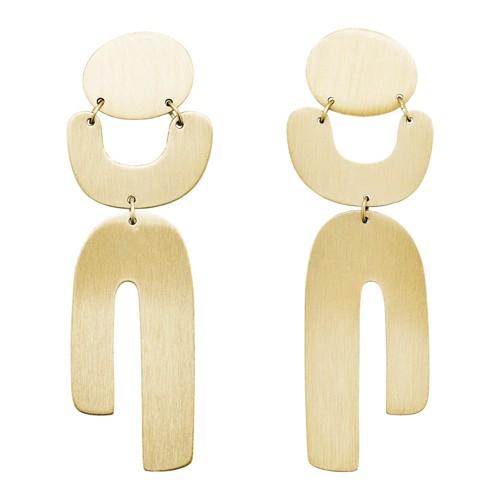 Fossil Geometric Gold-tone Brass Earrings  Jewelry Gold- Ja6988710