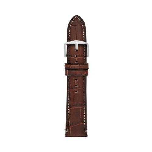 Fossil 22mm Dark Brown Croco Leather Watch Strap   - S221256