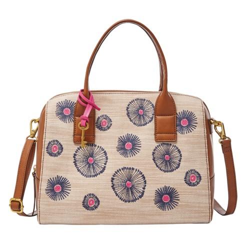 Fossil Jori Large Satchel  Handbag Pink Dots- Shb1872339