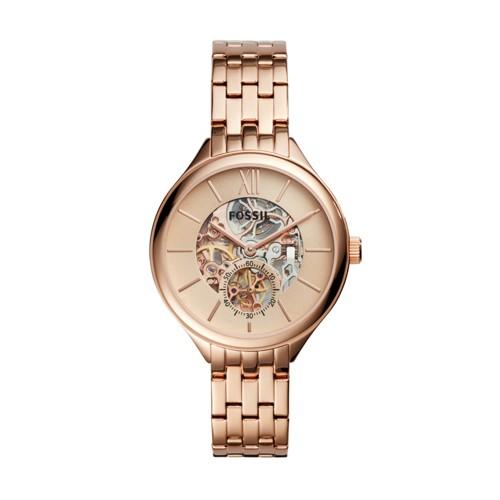Fossil Suitor Mechanical Rose Gold-tone Stainless Steel Watch  Jewelry - Bq3264