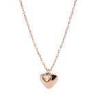 Fossil Double Heart Rose Gold-tone Stainless Steel Necklace  Jewelry - Jof00466791