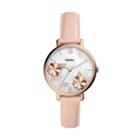 Fossil Jacqueline Three-hand Blush Leather Watch  Jewelry - Es4671