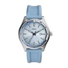 Fossil Belmar Three-hand Date Pale Blue Silicone Watch  Jewelry - Fs5537