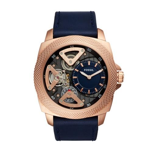 Fossil Privateer Sport Mechanical Blue Leather Watch  Jewelry - Bq2207