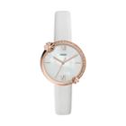 Fossil Presley Three-hand White Leather Watch  Jewelry - Es4601