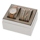 Fossil Modern Sophisticate Multifunction Tan Leather Watch And Jewelry Gift Set  Jewelry - Bq3417set