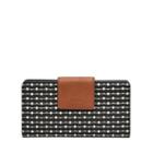 Fossil Emma Rfid Tab Clutch  Wallet Black/cream- Sl7200080