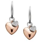 Fossil Double Heart Two-tone Steel Earrings  Jewelry - Jf02852998