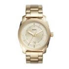 Fossil Machine Three-hand Date Gold-tone Stainless Steel Watch  Jewelry - Fs5264