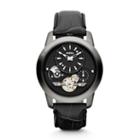 Fossil Grant Twist Leather Watch - Gray Me1126 Black