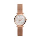 Fossil Carlie Mini Three-hand Rose Gold-tone Stainless Steel Watch  Jewelry - Es4566