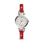 Fossil Georgia Mini Three-hand Red Leather Watch  Jewelry - Es4119